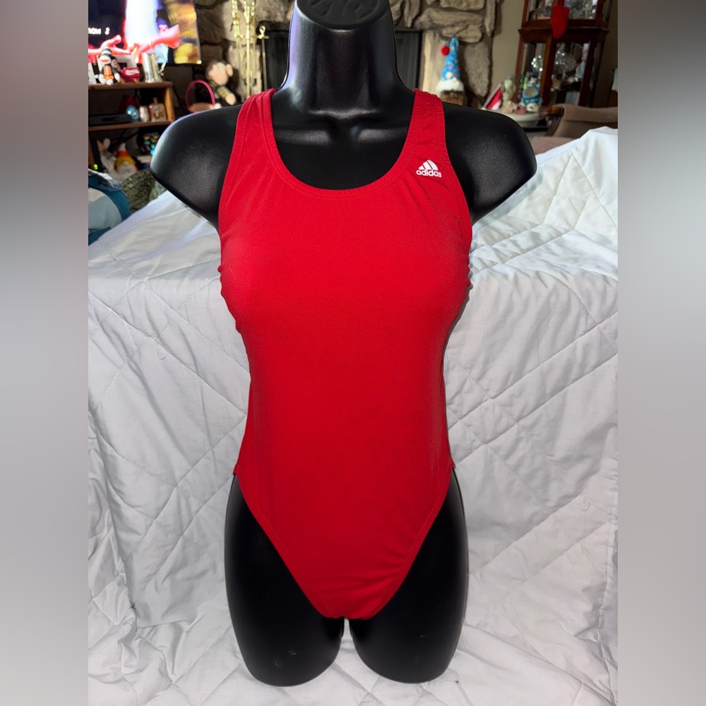 adidas Solids V Back One Piece Swimsuit Performance Swimwear Competition